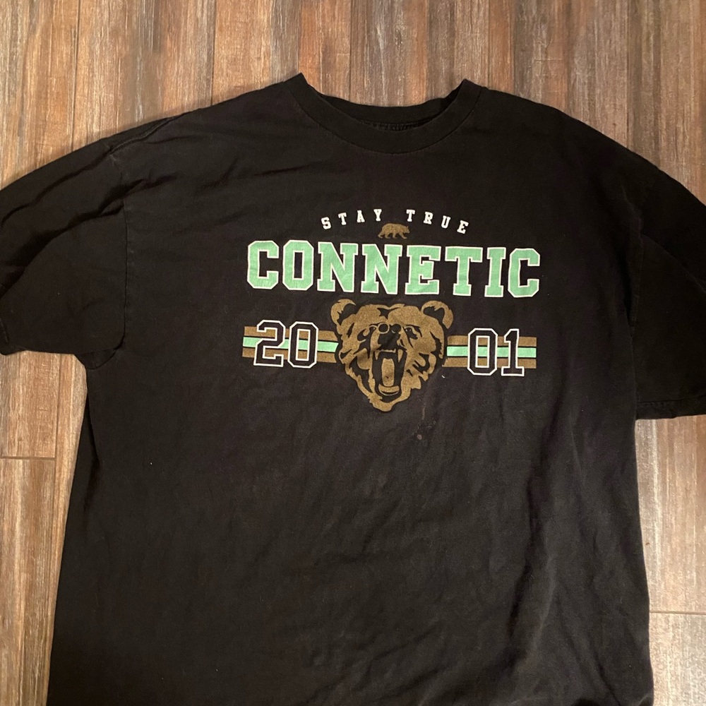 Black Graphic T-Shirt with Bear Design